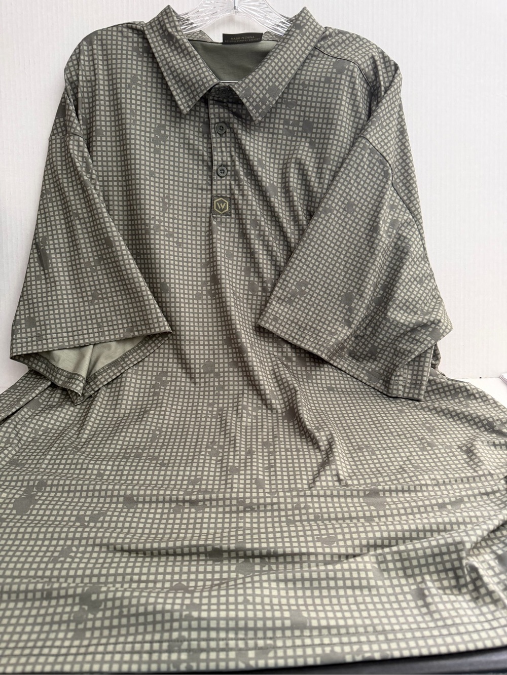 Warrior Men's Olive Green Geometric Polo Shirt